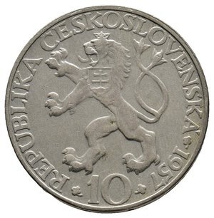 reverse: CECOSLOVACCHIA  10 Korun argento 1957