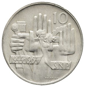 obverse: CECOSLOVACCHIA  10 Korun argento 1964 