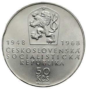 reverse: CECOSLOVACCHIA - 50 Korun arfgento 1968