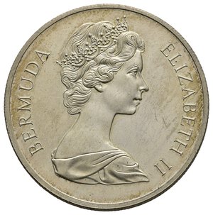 reverse: BERMUDA 1 Dollar silver , Silver wedding 1972 