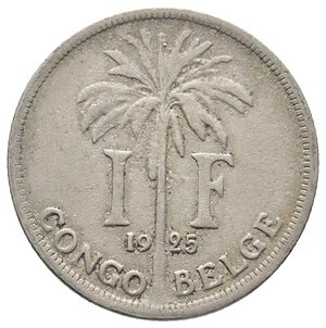 obverse: CONGO BELGA 1 Franc 1925 