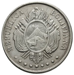 reverse: BOLIVIA  1 Boliviano argento 1872