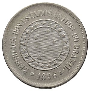 reverse: BRASILE 100 Reis 1896