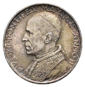 reverse: VATICANO - Pio XII - 5 Lire argento 1940 QFDC 