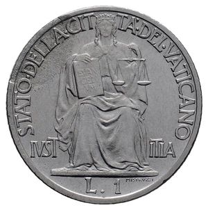 obverse: VATICANO - Pio XII 1 Lira 1945 RARA  