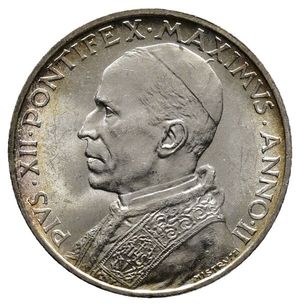 reverse: VATICANO Pio XII 5 Lire argento 1940 FDC