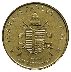 reverse: VATICANO   Giovanni Paolo II 20 Lire 2001  