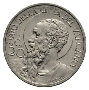 obverse: VATICANO Pio XI 20 centesimi 1934