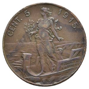 obverse: VITTORIO EMANUELE III 5 Centesimi Prora 1915  