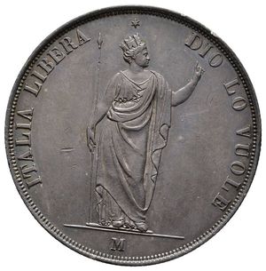 reverse: GOVERNO PROVVISORIO DI LOMBARDIA  - 5 Lire argento 1848 