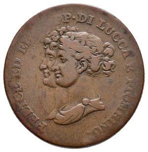 reverse: LUCCA E PIOMBINO - Elisa E Felice Baciocchi  -5 Centesimi 1806 