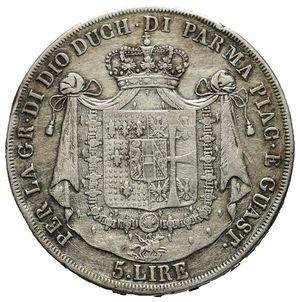 obverse: PARMA - Maria Luigia, 5 Lire argento 1815   