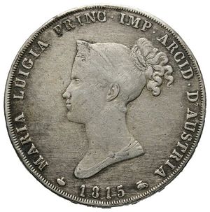 reverse: PARMA - Maria Luigia, 5 Lire argento 1815   