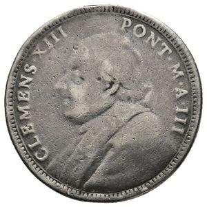 reverse: STATO PONTIFICIO  - Clemente XIII (1758-1769) Mezzo Scudo 1760 a. III.Appiccagnolo rimosso RARA