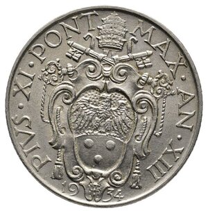reverse: VATICANO - Pio XI - 1 Lira 1934