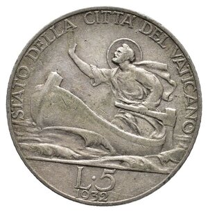 obverse: VATICANO - Pio XI - 5 Lire argento 1932