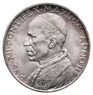 reverse: VATICANO - Pio XII - 5 Lire argento 1940 FDC