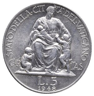 obverse: VATICANO - Pio XII - 5 Lire 1948