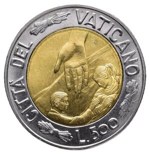 obverse: VATICANO - Giovanni Paolo II - 500 Lire Bimetallico 1999