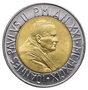 reverse: VATICANO - Giovanni Paolo II - 500 Lire Bimetallico 1999