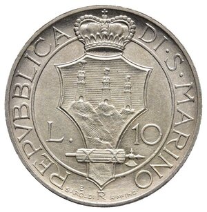 reverse: SAN MARINO - 10 Lire argento 1937
