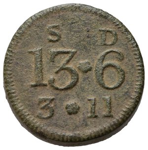reverse: Pesi Monetali. GRAN BRETAGNA. Giorgio III. Weights. Peso monetale per 13 shillings e 6 pence. AE (5,17 g). BB+