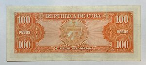 reverse: CUBA. 100 Pesos 1959. SPL+