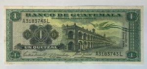 obverse: GUATEMALA. 1 Quetzal 1960. BB+