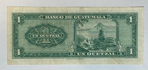reverse: GUATEMALA. 1 Quetzal 1960. BB+
