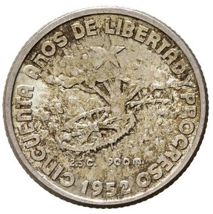 reverse: CUBA. 10 Centavos 1952. Ag. FDC