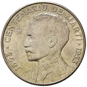 reverse: CUBA. 50 centavos 1953. 100° anniversario nascita Jose Marti. Ag. KM#28. FDC