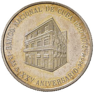 reverse: CUBA. 5 Pesos 1975. Ag. Proof