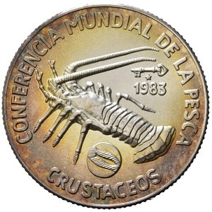 reverse: CUBA. 5 Pesos 1983. Ag. KM#111. FDC