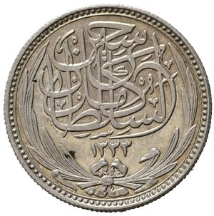 obverse: EGITTO. Hussein Kamil. 5 Piastres 1335 (1917). Ag. KM318.1. qFDC