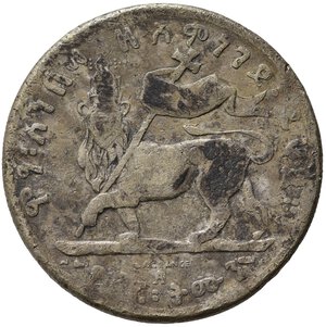 reverse: ETIOPIA. Menelik II. Falso d epoca del Birr (25,10 g). BB