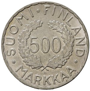 obverse: FINLANDIA. 500 Markkaa 1952 H. Ag. KM35. qFDC