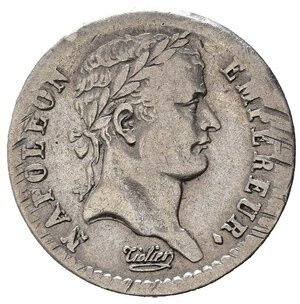 obverse: FRANCIA. Napoleone. 1/2 franco 1808 BB (Strasburgo). Ag. KM680.3. qBB
