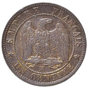 reverse: FRANCIA. Napoleone III. 1 Centime 1855 MA (Marseille). KM775.6. Rara. SPL