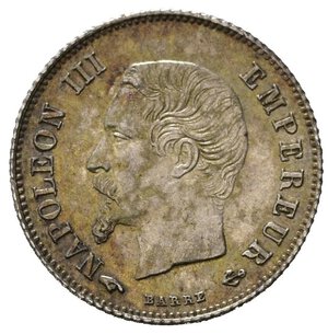 obverse: FRANCIA. Napoleone III. 20 centimes 1860 A. KM778.1. Ag. qFDC