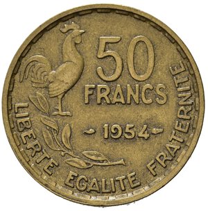 reverse: FRANCIA. 50 francs 1954. KM918.1. Rara. BB