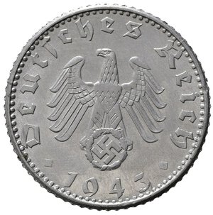 obverse: GERMANIA. Terzo reich. 50 Reichspfennig 1943 D. KM96. Al. qFDC