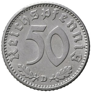reverse: GERMANIA. Terzo reich. 50 Reichspfennig 1943 D. KM96. Al. qFDC