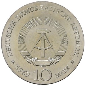 obverse: GERMANIA. DDR. 10 marchi 1969 