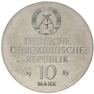 obverse: GERMANIA. DDR. 10 marchi 1983 
