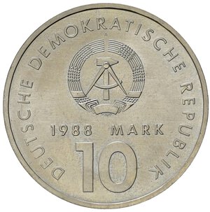 obverse: GERMANIA. DDR. 10 marchi 1988 A 
