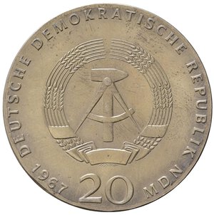 obverse: GERMANIA. DDR. 20 marchi 1967 