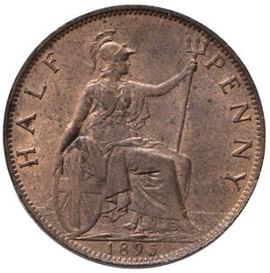 reverse: GRAN BRETAGNA. Victoria. 1/2 penny 1895. Cu. KM789. FDC