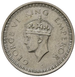 obverse: INDIA BRITANNICA. Giorgio VI. 1 Rupia 1942. Ag. KM557.1. SPL