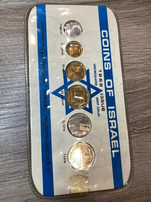 reverse: ISRAELE. Set Coins 1968. FDC