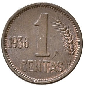 reverse: LITUANIA. 1 Centas 1936. qFDC